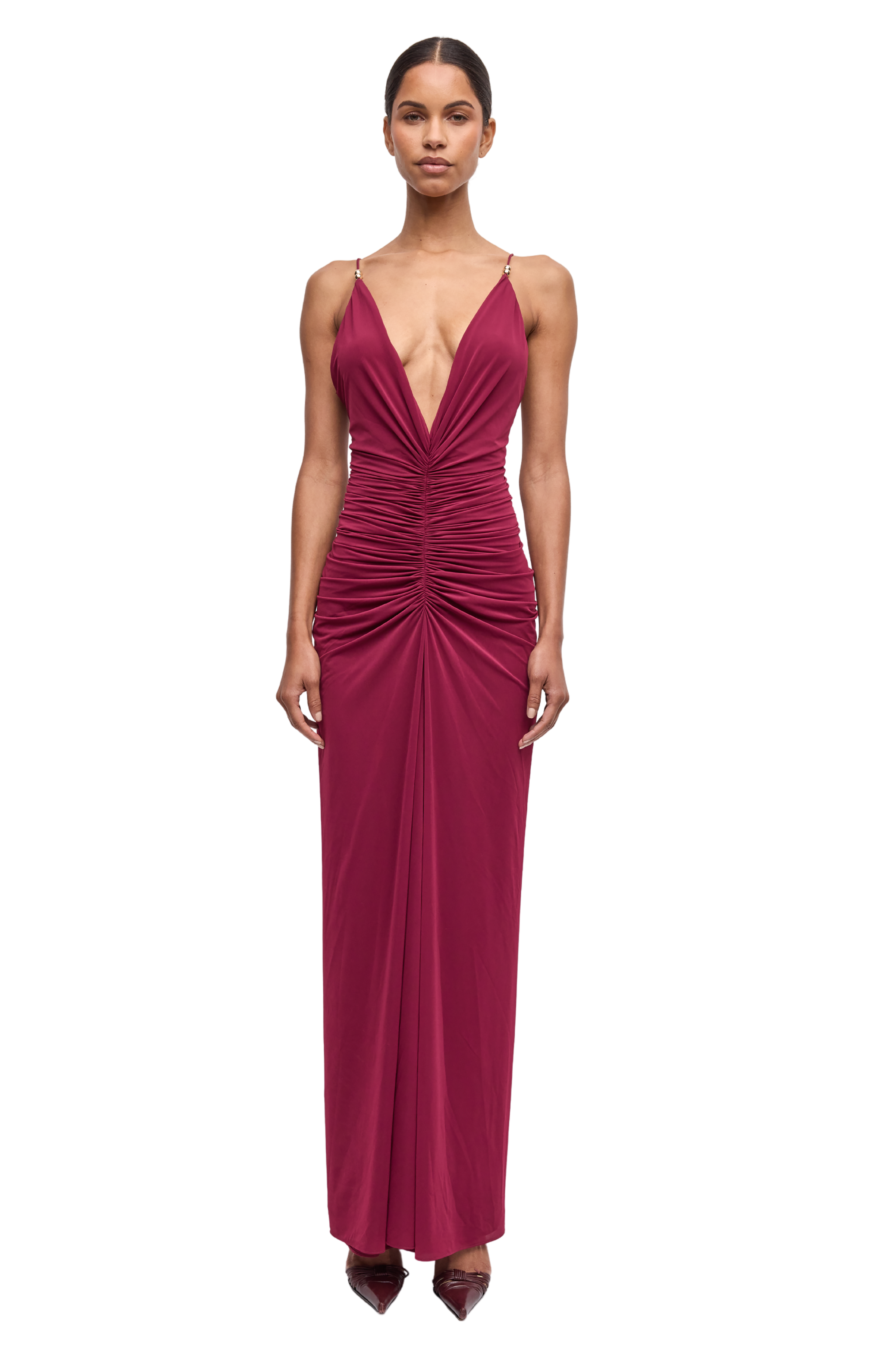ronny kobo dress burgundy CARA DRESS AUBERGINE/MERLOT / L