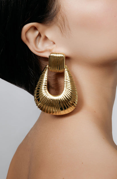 Striated Door Knocker Earrings – Ronny Kobo