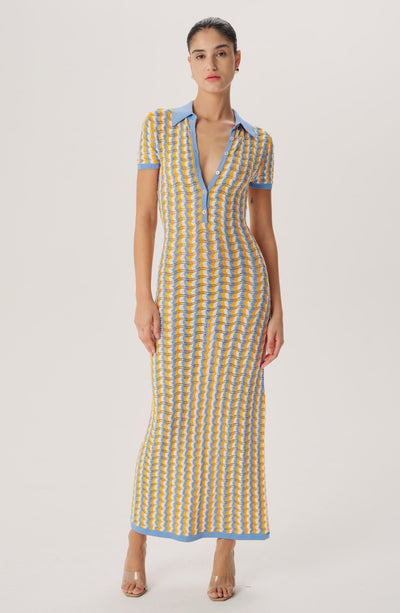 Quinlan Knit Dress - Cornflower Multi