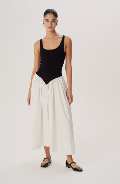 Verda Knit Combo Dress - Black/White