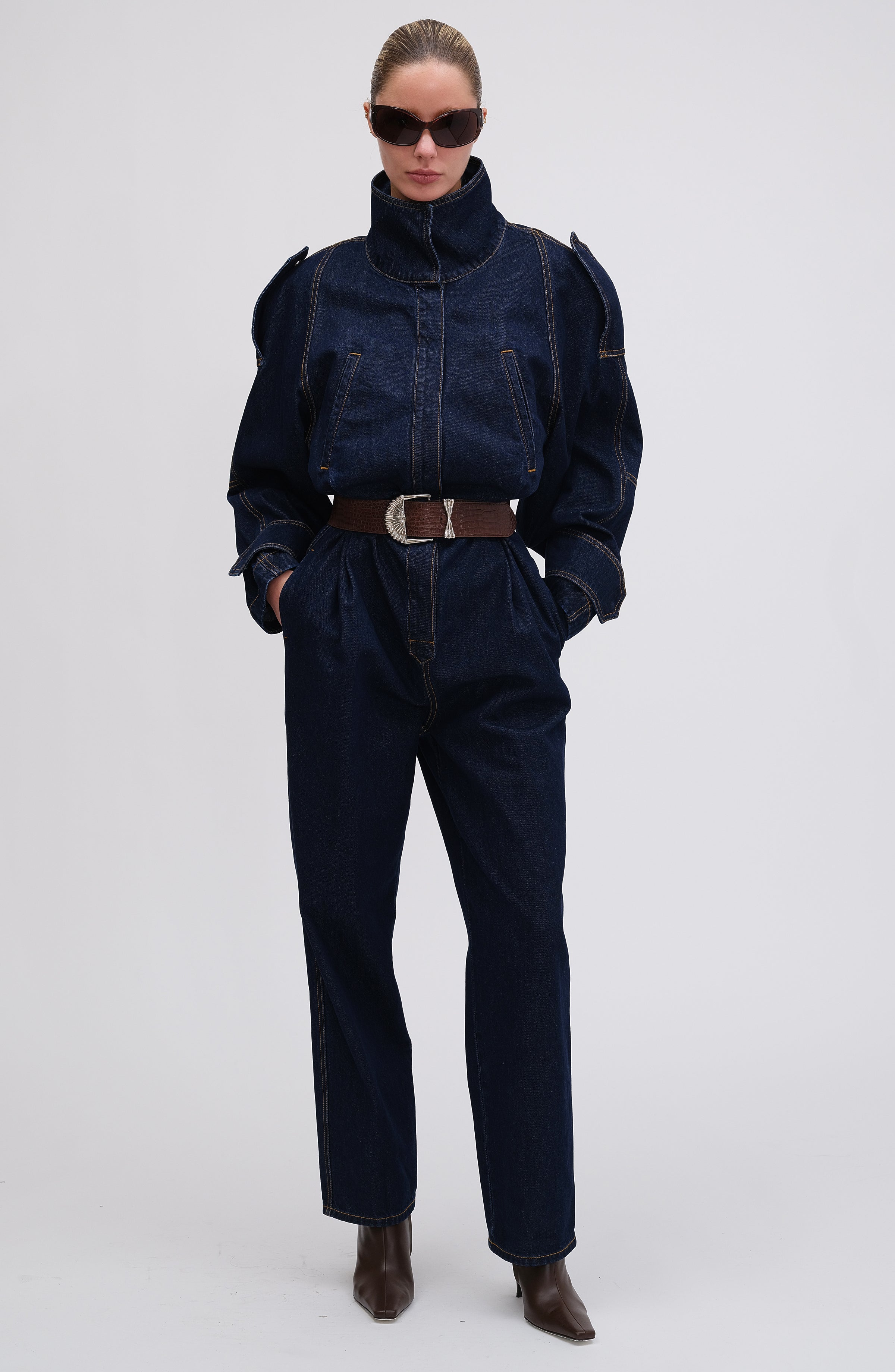 【Anyone more】Mina Nylon Anorak Jumpsuit Jarana Jumpsuit Women (futuristic Fashion-unique Jumpsuit