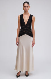 Naila Dress - Ivory Jet Black