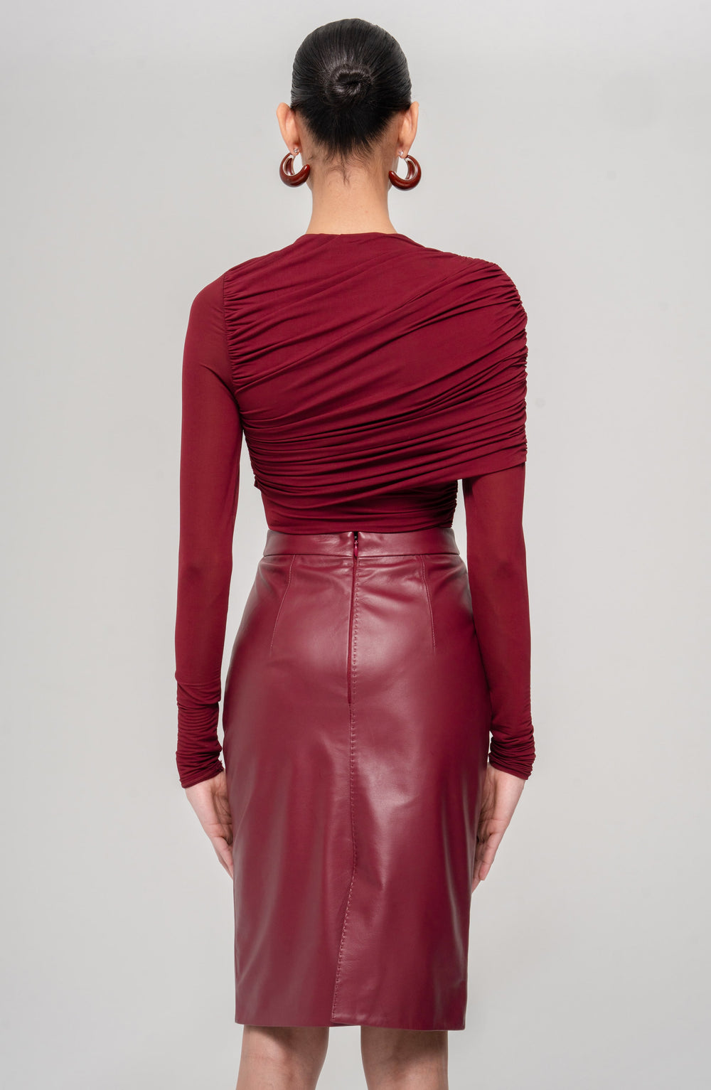 Dorian Skirt - Burgundy - Ronny Kobo