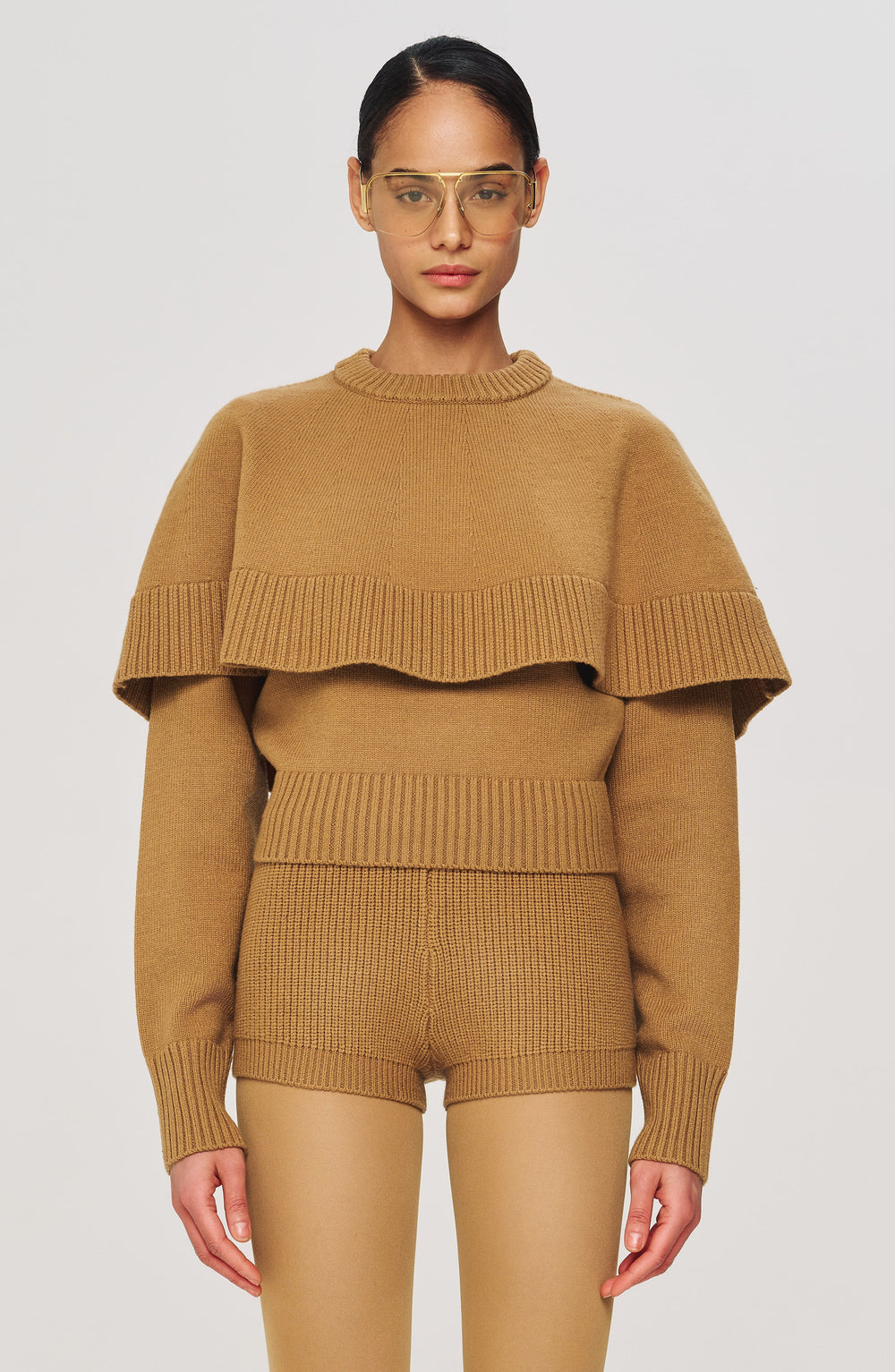 Neoma Knit Shorts - Camel - Ronny Kobo