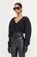 Corin Crystal Knit V-Neck - Ronny Kobo