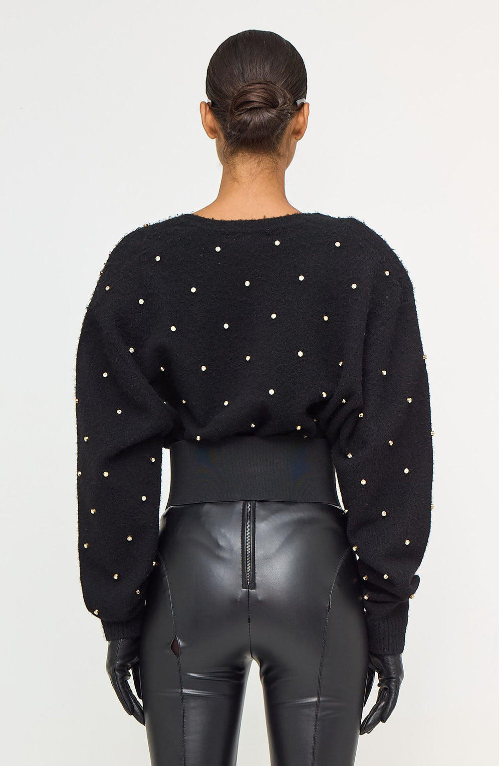 Corin Crystal Knit V-Neck - Ronny Kobo