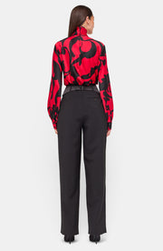 Enid Blouse- Black/Red