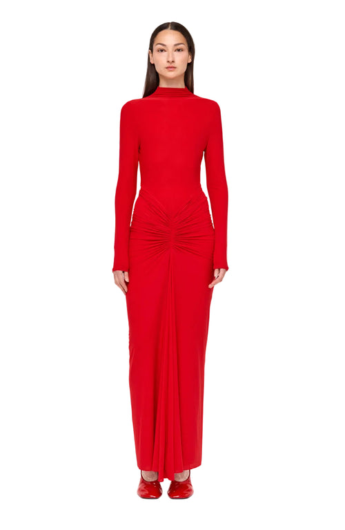 Ronny Kobo Scorpio Ruched Front Dress - Red