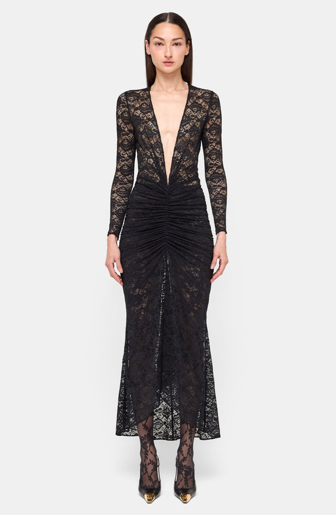 emersyn midi lace dress white White Lace Splicing Shirred Midi Dress & Reviews - White - Dresses