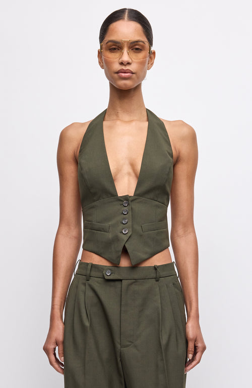 Alesis Vest - Olive Green - Ronny Kobo