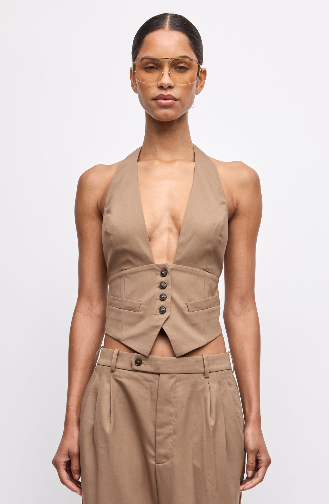 トップス Bibiy ANGIE SLEEVELESS JACKET Alesis Vest - Camel – Ronny Kobo