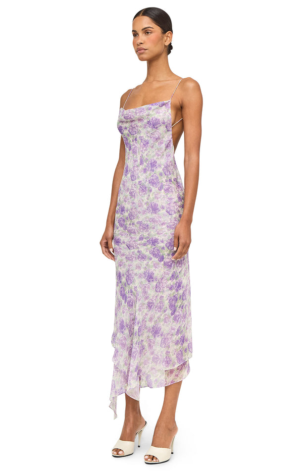 ronny kobo purple dress Ronny Kobo Lavender Purple Jade Silk Blend Midi Long Sleeve Dress Size L