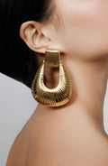 Striated Door Knocker Earrings - Ronny Kobo