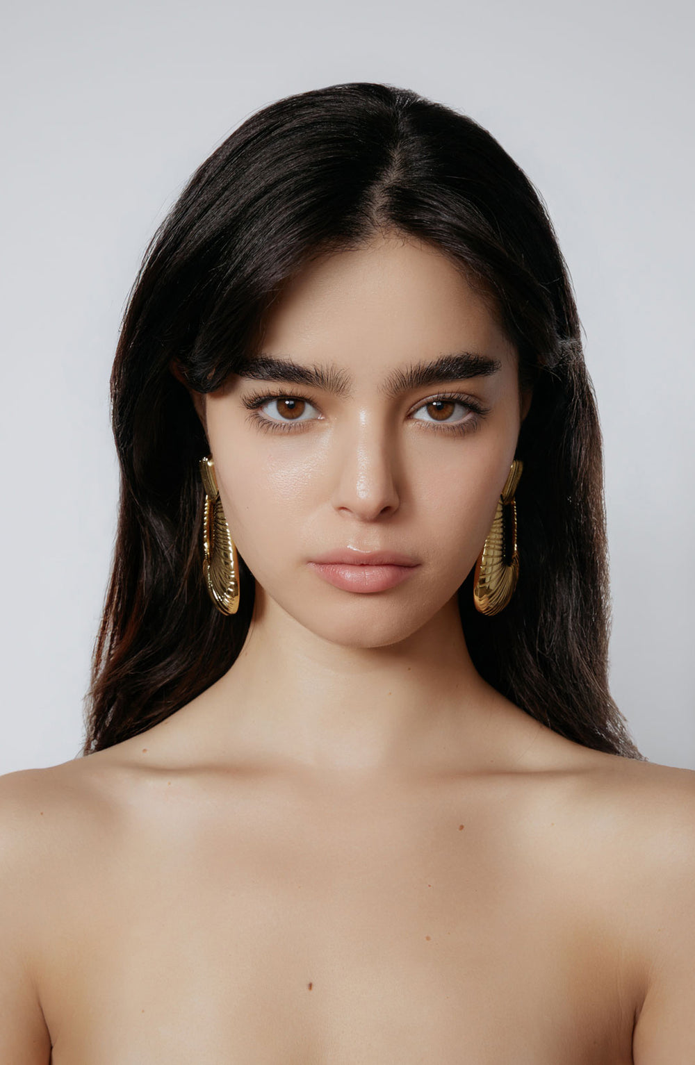 Striated Door Knocker Earrings - Ronny Kobo