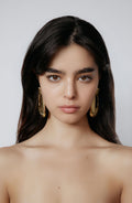Striated Door Knocker Earrings - Ronny Kobo