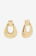 Striated Door Knocker Earrings Small Front View