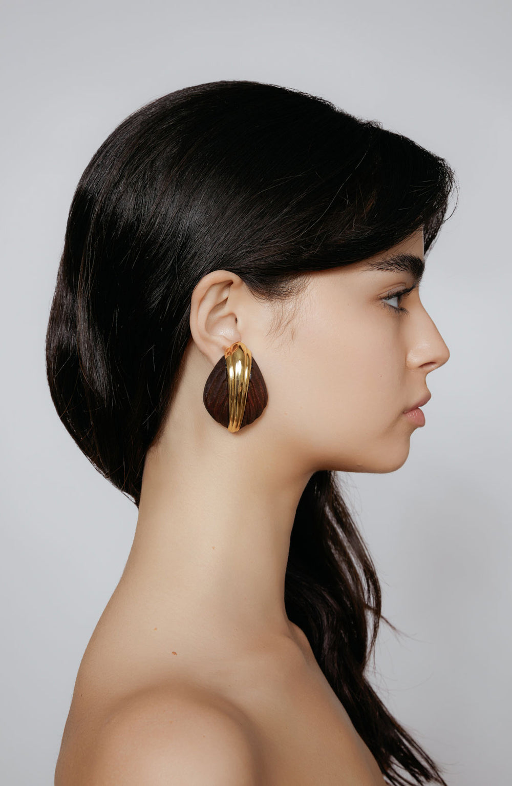 Aster Earrings - Dark Wood - Ronny Kobo