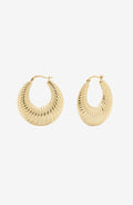 Striated Hoop Earrings Front View